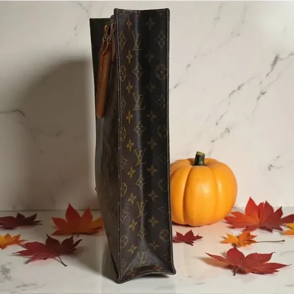 3PC LOUIS VUITTON Authentic Monogram Sac Plat Bag Dust Bag/ Key Fob INCLUDES COA - Picture 6 of 16